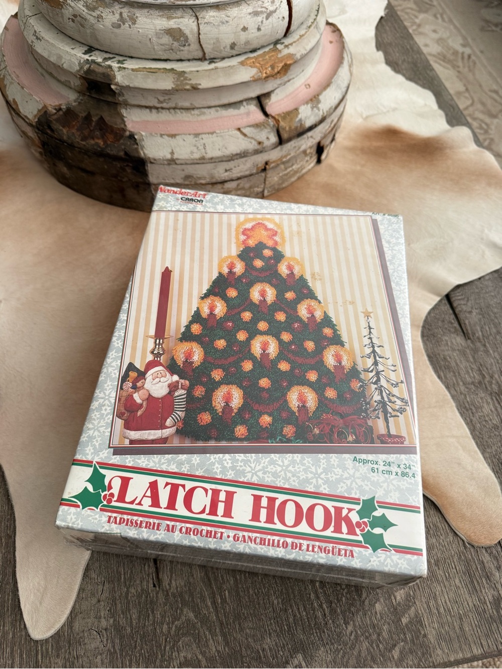 Vintage NIB Wonderart by Caron Latch Hook Christmas Tree Kit